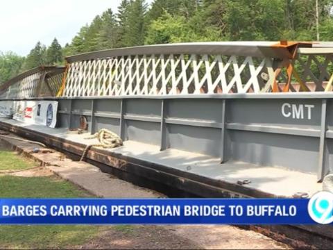 Pedestrian bridge makes its way through CNY on the Erie Canal