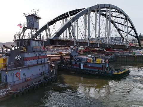 Bridge built in Capital Region makes trip down Hudson River